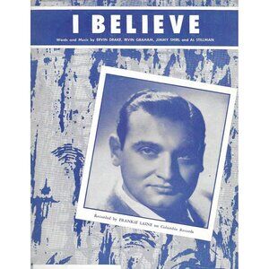 I Believe Sheet Music 1953 Frankie Laine Photo Cover Cromwell